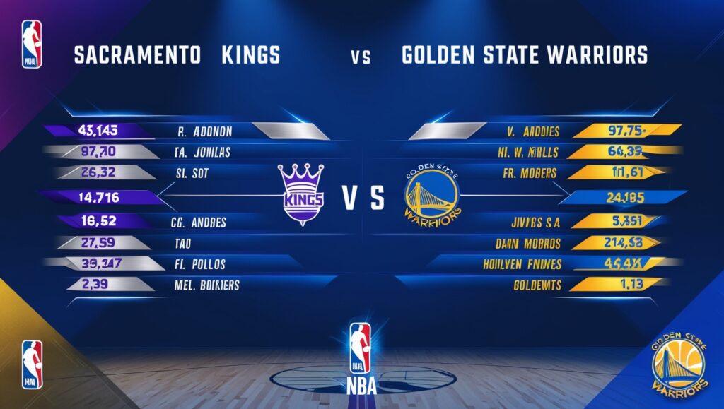 Sacramento kings vs golden state warriors match player stats
