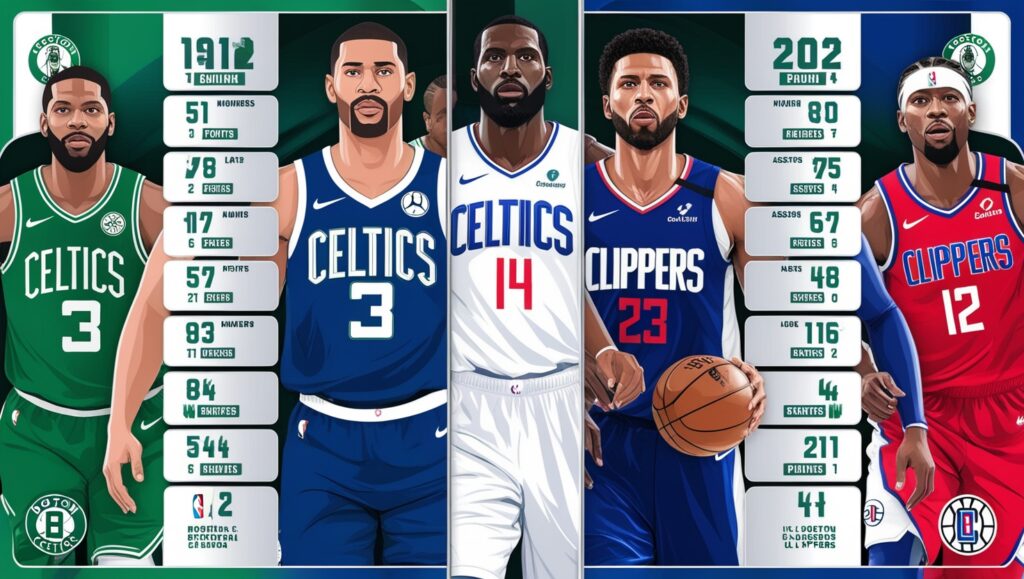  Boston celtics vs la clippers match player stats