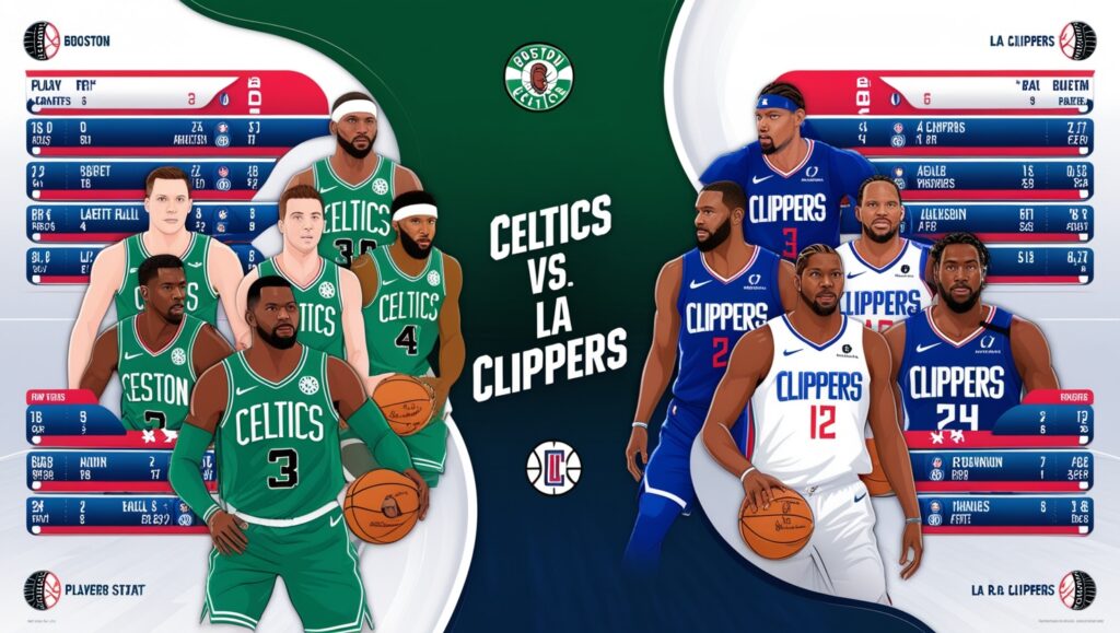  Boston celtics vs la clippers match player stats